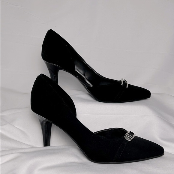 Impo Black Heels with Silver Accent size 8 - Picture 2 of 7